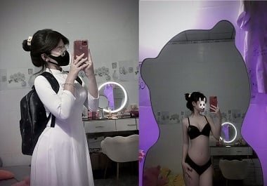 Nện em Thu Hiền với bộ áo dài siêu phẩm